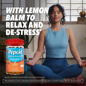 PEPCID™ Soothing Gummies, Heartburn Relief* + Stress Relief*, Peach-Raspberry