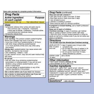 Acetaminophen Extra Strength 100ct